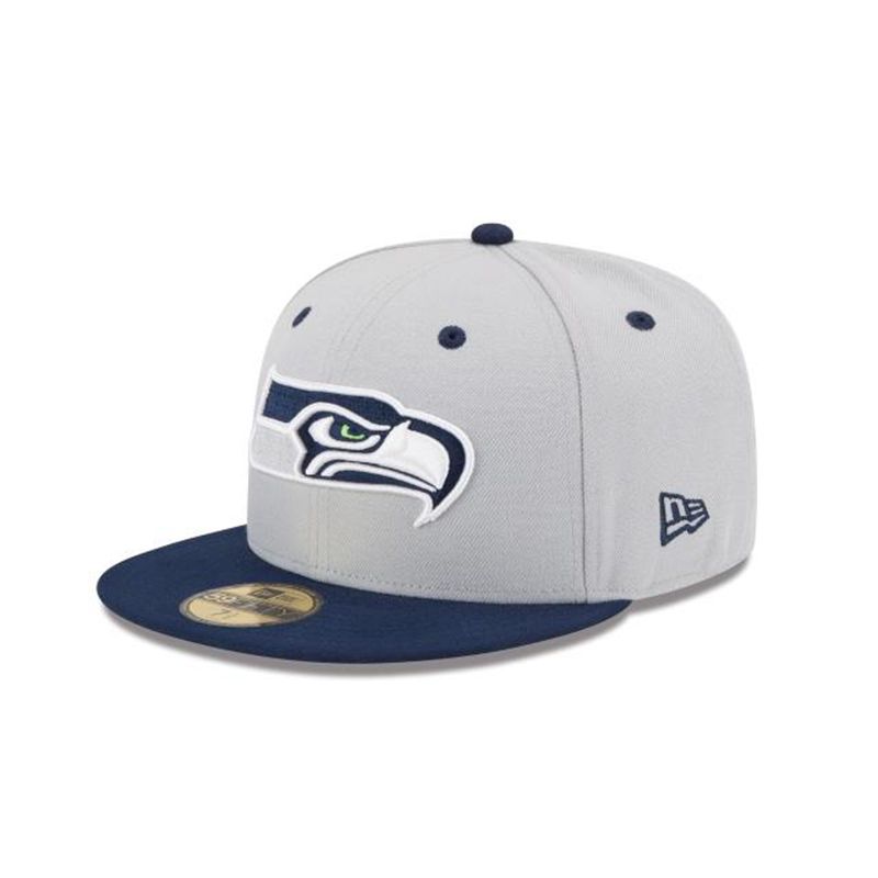 NFL Seattle Seahawks 2tone 59Fifty Fitted (TPU4863) - Blue New Era Caps